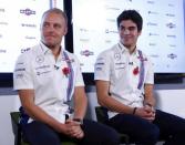 The newly announced Williams Martini Racing driver for the 2017 season Lance Stroll (R) and team-mate Valteri Bottas attend a media conference at their base in Wantage, Britain November 3, 2016. REUTERS/Eddie Keogh