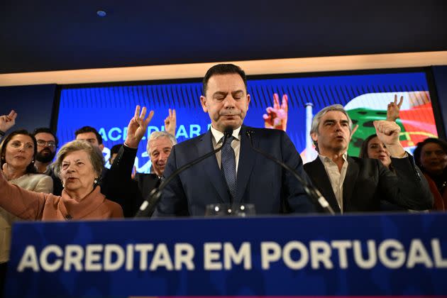 Portugal's Social Democratic Party (PSD) and Democratic Alliance (AD) leader Luis Montenegro speaks following the result of a general election in Lisbon, Portugal, March 11.