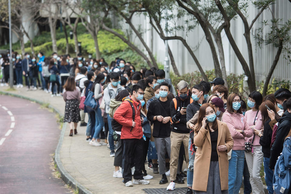 2020年2月3日，屯門醫院醫護罷工的街站。