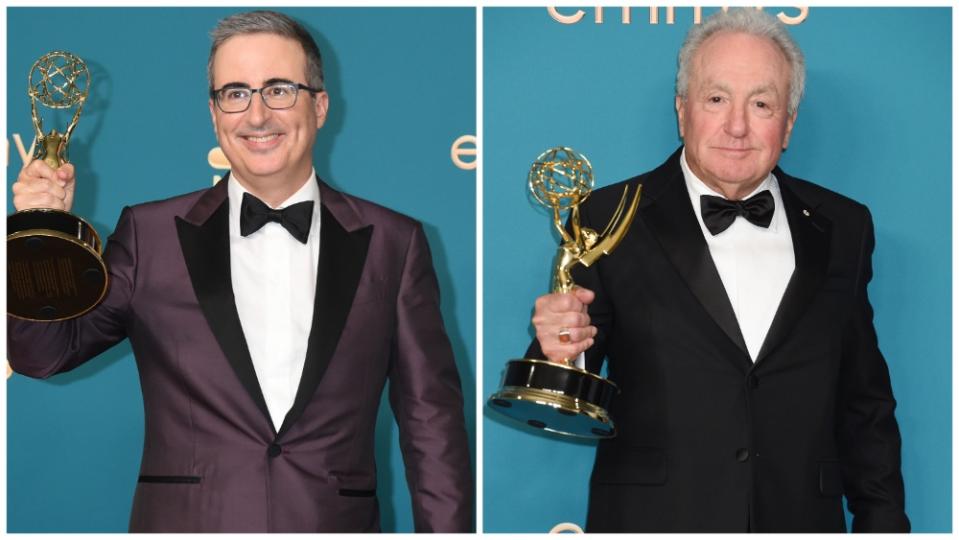 John Oliver (L) & Lorne Michaels (R) (Getty)