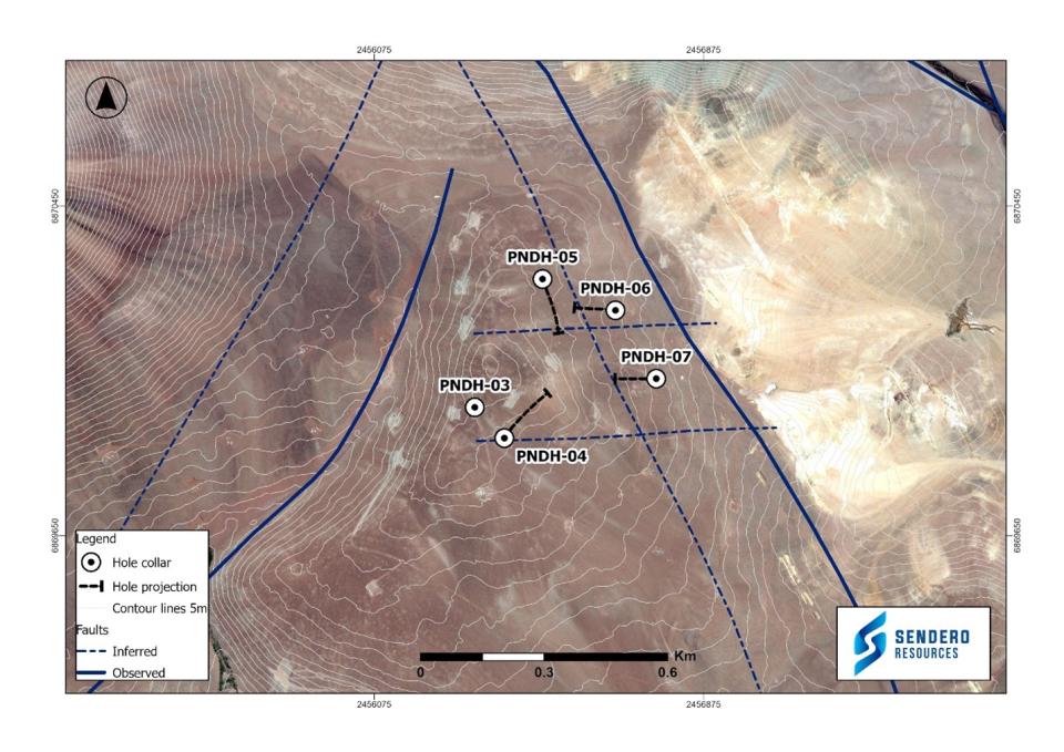 <strong>Figure 3: La Ollita Diamond Drill Hole Locations on Satellite Image</strong>