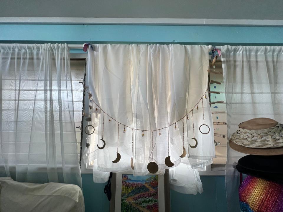 white curtains on window