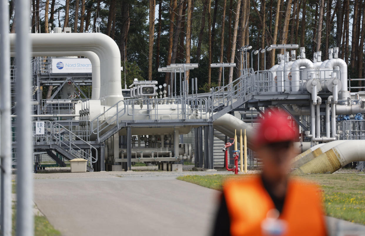 Facilities to receive and distribute natural gas are pictured on the grounds of gas transport and pipeline network operator Gascade in Lubmin, northeastern Germany, close to the border with Poland, on August 30, 2022. - Lubmin's industrial infrastructure includes a receiving and distribution station for the Nord Stream 1 pipeline and is also the place where the finally canned Nord Stream 2 pipeline for more gas from Russia comes to shore. The construction of a terminal to receive LNG at the site is planned. Government measures to assure supplies of gas over the winter have prepared Germany to deal with further curbs in Russian deliveries, Chancellor Olaf Scholz said on August 30, 2022, a day before Moscow is due to cut off gas supplies for three days. (Photo by Odd ANDERSEN / AFP) (Photo by ODD ANDERSEN/AFP via Getty Images)