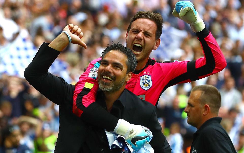 Danny Ward and David Wagner celebrate - Rex Features