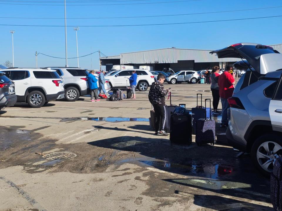 Carnival cruise passengers returned from the Bahamas to find their cars flooded by a storm on Dec. 11 in Charleston, South Carolina.