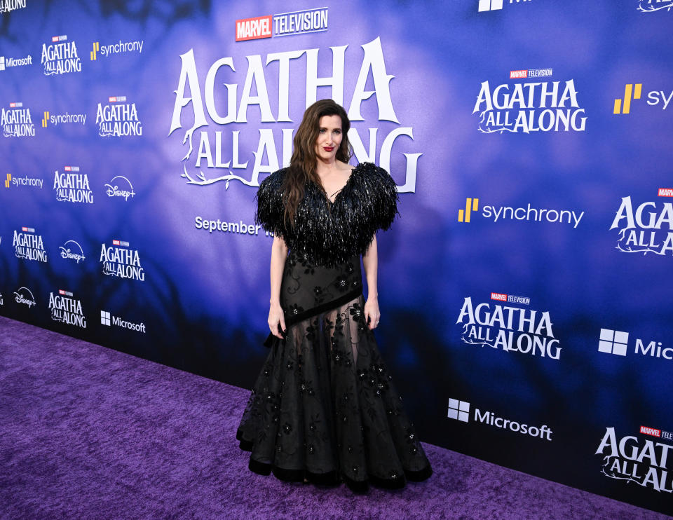 Kathryn Hahn at the special launch event for Marvel Television "Agatha all the time" takes place on September 16, 2024, at the El Capitan Theater in Los Angeles, California. (Photo by Gilbert Flores/Variety via Getty Images)