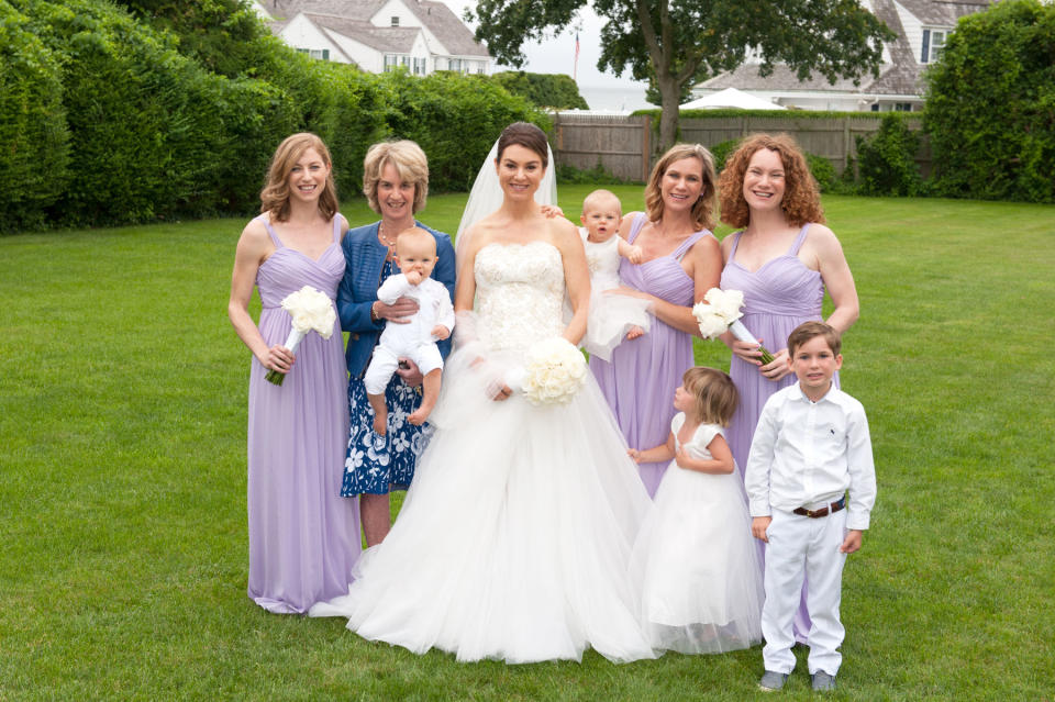 <p>From left: Kerry Townsend, Kathleen Kennedy Townsend (with David Kennedy Birdzell), Meghan, Maeve McKean (with Arabella Kennedy Birdzell), Kat Townsend, Gabriella McKean and Gideon McKean</p>