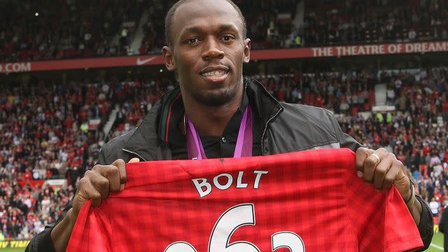 Could we see Bolt in a Man United jersey? Image: Getty