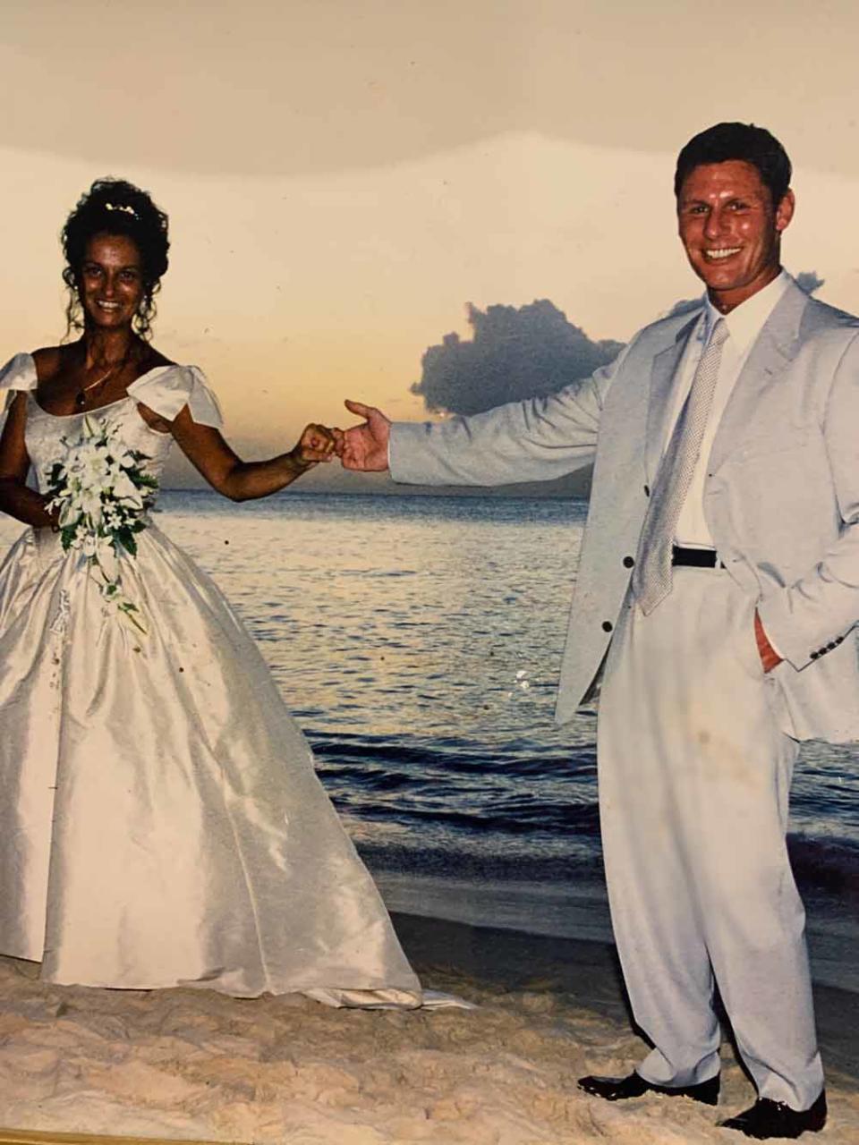 Sarah and Adrian, pictured here at their Barbados wedding. (Collect/PA Real Life)