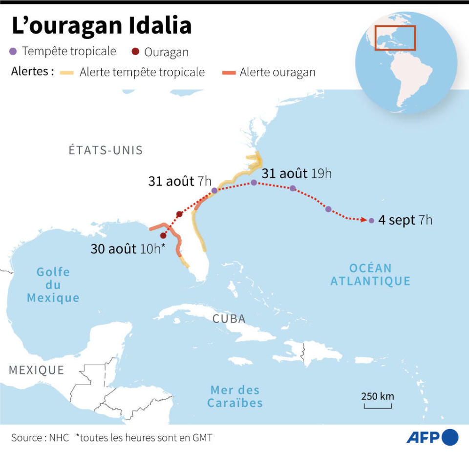 Trajet de l’ouragan Idalia