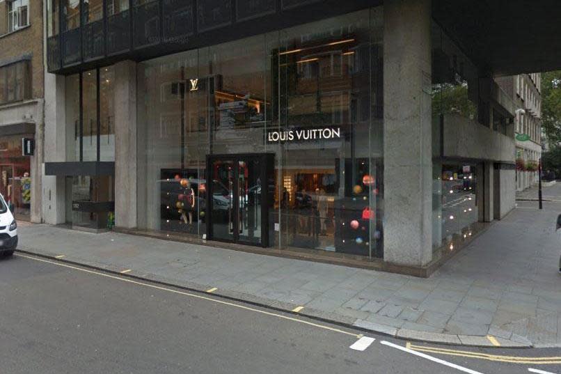 Smash-and-grab raid: A van was used to ram into the Louis Vuitton shopfront before thieves snuck inside and snatched luxury wares: Google Maps