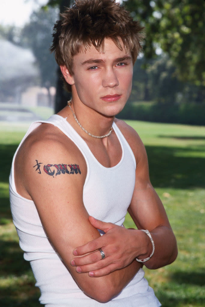 Chad in a tight tank top and spiked hair