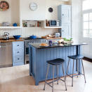 <p> A central island is the optimum place for adding a pop of colour as part of your kitchen colour scheme to a neutral kitchen or dated decor. Painting the island a cheery, contrast shade allows a quick and easy refresh that can work wonders on a tired kitchen, without committing to a full room redo. </p> <p> In practical spaces like kitchens, always go for a hardwearing, water-resistant paint finish that can handle regular wipe-downs of splashes and splatters. To save prep time if re-painting a wooden island, opt for purpose-made Cupboard paint - try Rust-oleum or Ronseal - it's easy to apply to furniture and won't need primer or top coat. </p> <p> A kitchen island is the perfect place to welcome a brave colour choice in a kitchen colour scheme. While the colour is permanent it is not as daring as choosing a whole kitchen with coloured cabinets. You could always repaint the island at some point down the line, should you have a change of heart with the bold hue. </p>