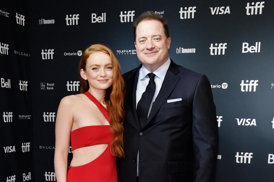 Sadie Sink and Brendan Fraser attend 