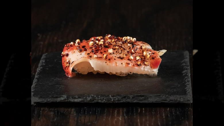 Nigiri on black plate