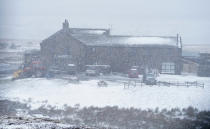 Snowy conditions at the Tan Hill Inn in Reeth in the Yorkshire Dales after Storm Ciara. (PA)