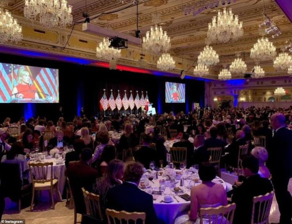 A TurningPoint USA ball at Donald Trump’s Mar-a-Lago resort in Florida, where attendees - mostly mask-less - gathered at 10 person tables to hear conservative personalities speak.Instagram