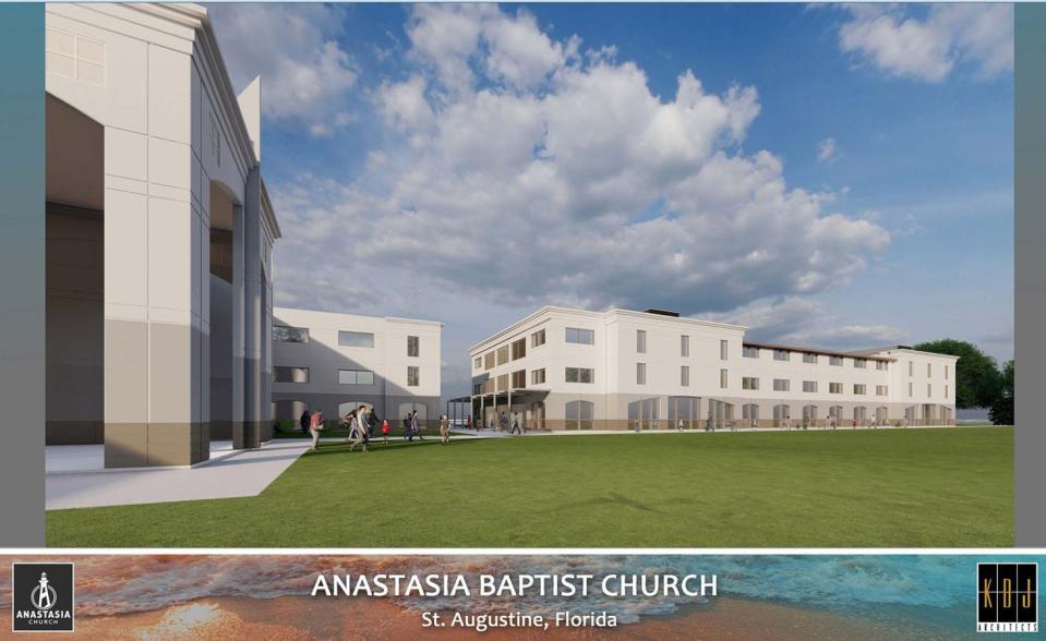 Anastasia Baptist Church is building a family ministry center and a family activity center for $14 million. The construction will include a 43,000-square-foot family center and an 11,000-square-foot activity center for recreation and gatherings.