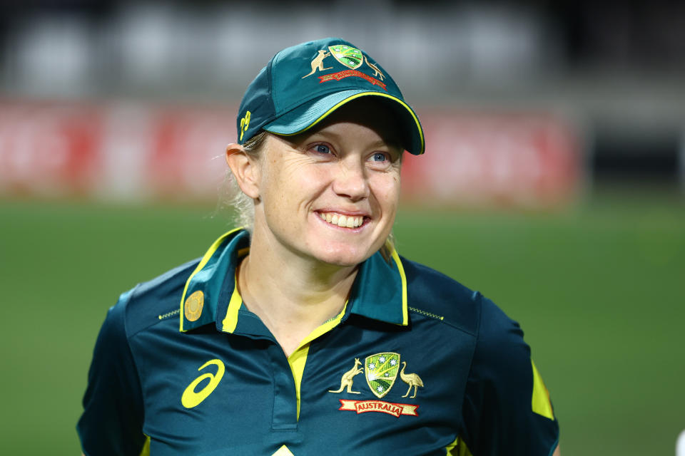 Alyssa Healy smiles.