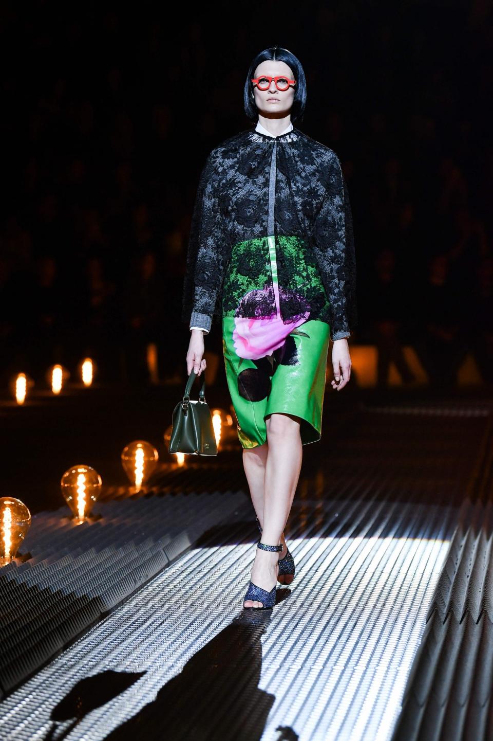 A model walks the catwalk at the Prada AW19 show in Milan (AFP/Getty Images)