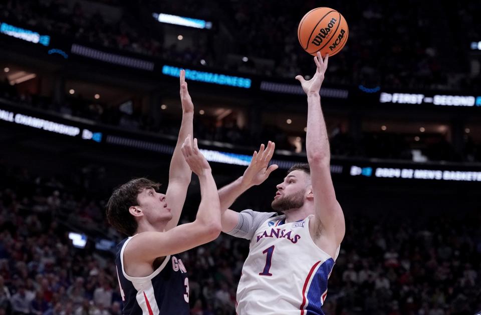 The 2023-24 Kansas basketball roster was No. 1 in Evan Miyakawa's Overall Transfer Activity. The Jayhawks lost in the second round of the NCAA Tournament.