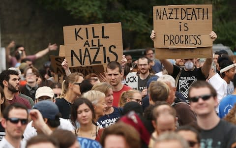 Although the rally organizers stress that they are not associated with any alt-right or white supremacist groups, the city of Boston and Police Commissioner William Evans are preparing for possible confrontations  - Credit: Spencer Platt/Getty Images