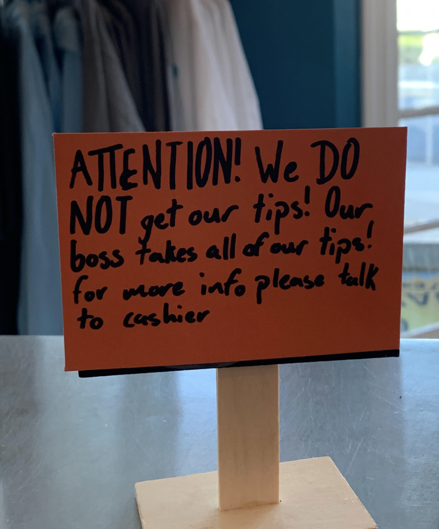 "Our boss takes all of our tips"