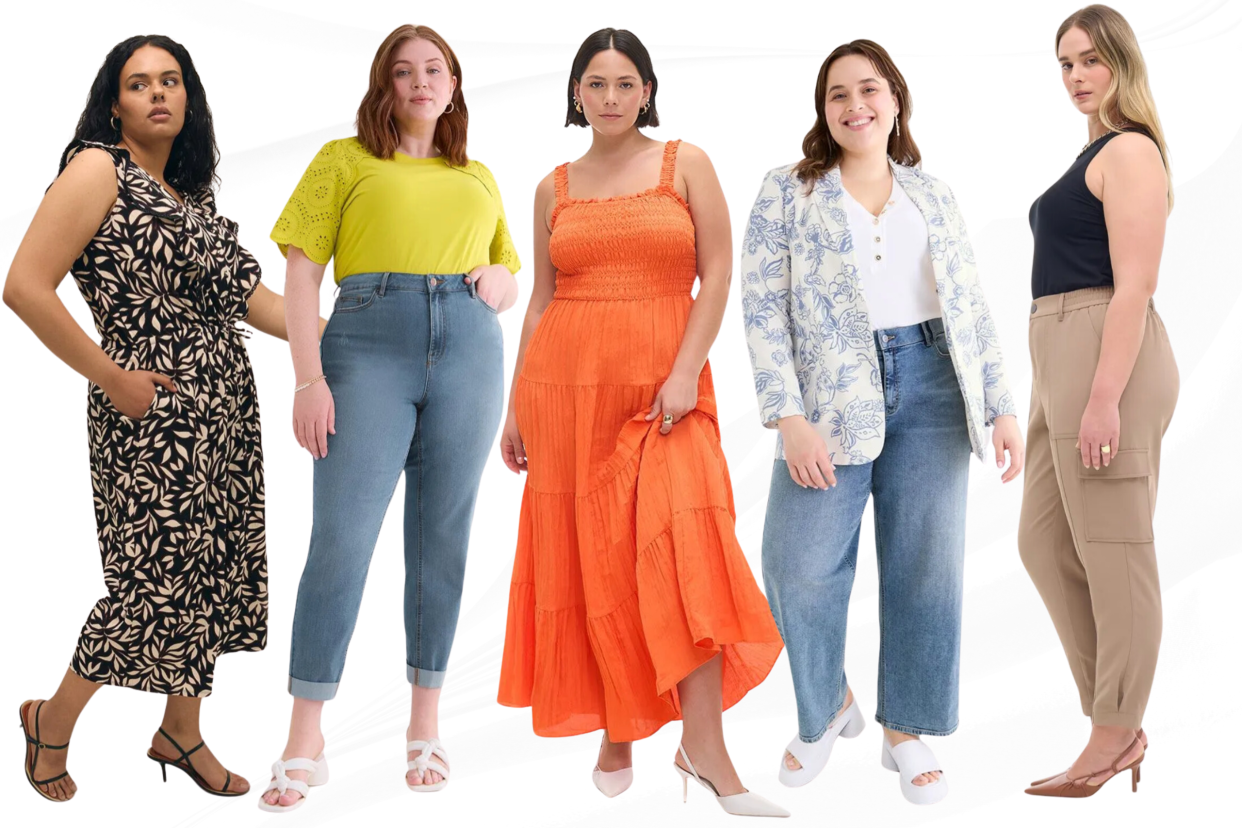 plus size pennington models wearing summer clothing, Penningtons is having an end of season sale and there's an extra 50 per cent off of some items (Photos via Penningtons).