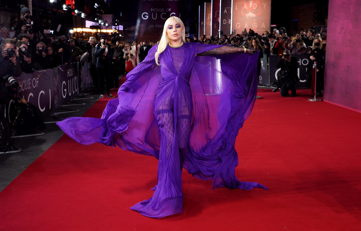 Lady Gaga attending the House of Gucci UK Premiere, held at the Odeon Leicester Square, London. Picture date: Tuesday November 9, 2021.