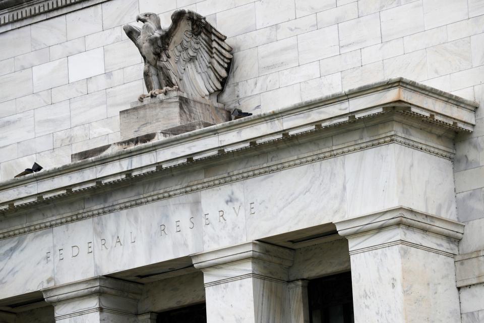 A May 22, 2020, file photo of the Federal Reserve building in Washington. Federal Reserve Chairman Jerome Powell has reiterated that the central bank is prepared to raise interest rates because the economy no longer needs emergency support. He stated, “If we have to raise interest rates more over time, we will.”