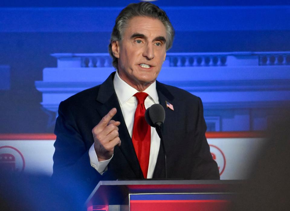 Doug Burgum, North Dakota governor, during the FOX Business Republican primary candidates debate at Simi Valley, Calif. on Sep 27, 2023.