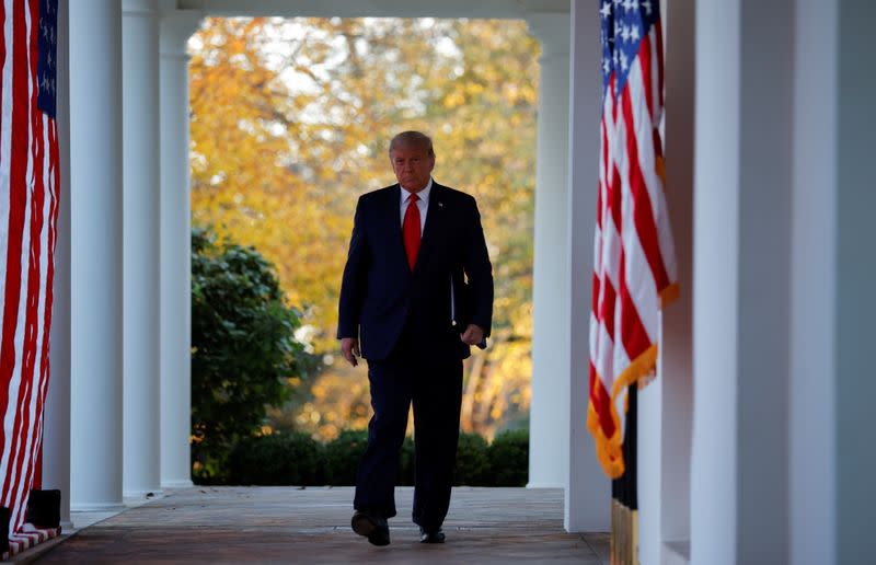 U.S. President Trump delivers update on so-called Operation Warp Speed coronavirus treatment program in televised address from the Rose Garden at the White House in Washington