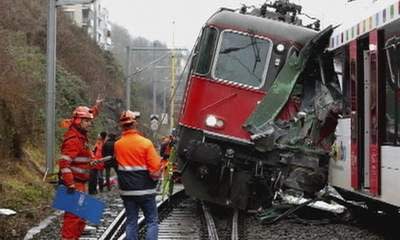 Two Trains Collide In Northern Switzerland