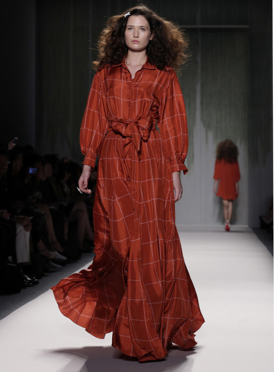 The Jenny Packham Spring 2014 collection is modeled during Fashion Week in New York, Tuesday, Sept. 10, 2013. (AP Photo/Richard Drew)