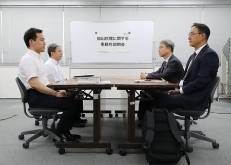 Working level officials from Japan and South Korea hold a meeting about Japan's recent restrictions on exports of high-tech material to South Korea in Tokyo