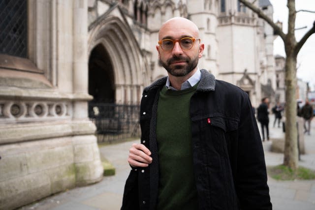 Carlo Palombo outside the Royal Courts of Justice