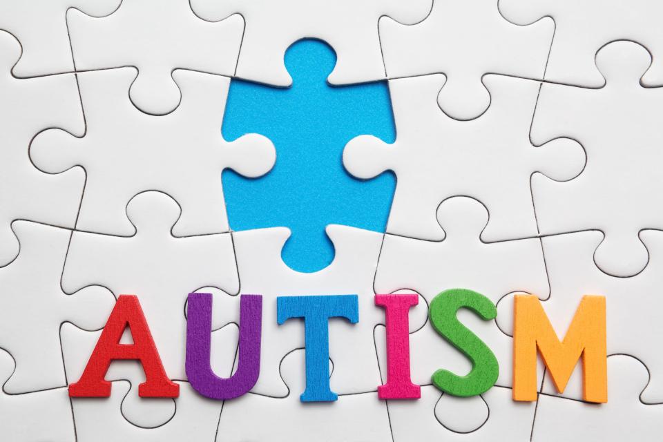 Autism has a few symbols using rainbow colors and puzzle pieces.