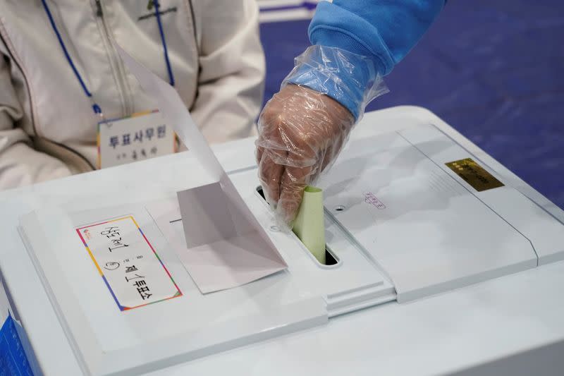 People vote in South Korea's parliamentary election amid the coronavirus disease (COVID19) pandemic