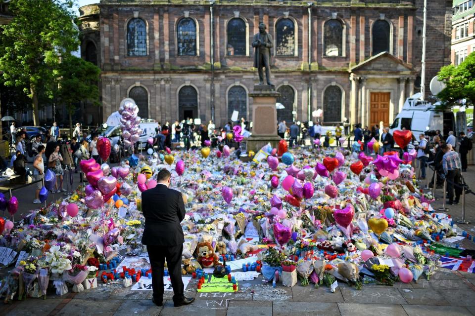 Members of the public laid tributes for the people who died in the terror attack at the Manchester Arena (Getty Images)