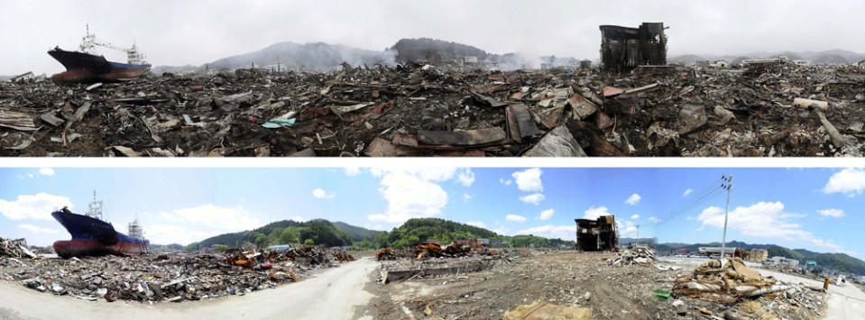 Esta carretera ha sido desbloqueada, facilitando las labores de recuperación en la zona. (AP/Kyodo News)