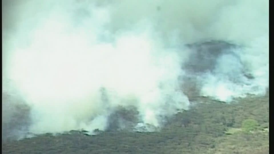 Smoke billows from Lancefield. Photo: Seven News