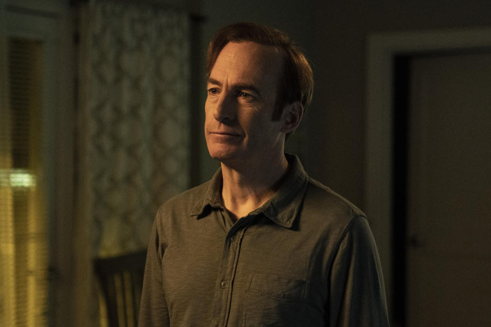 This image released by AMC shows Bob Odenkirk in a scene from "Better Call Saul." Odenkirk was nominated for an Emmy Award for best lead actor in a drama series. (Greg Lewis/AMC via AP)