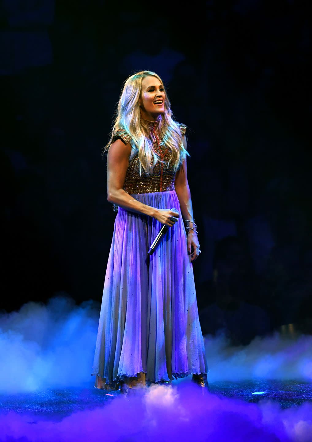 carrie underwood with maddie tae and runway june in concert los angeles, ca