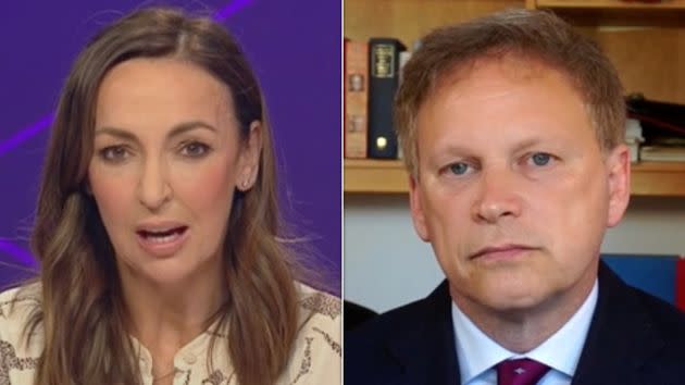 Sally Nugent quizzing Grant Shapps this morning.