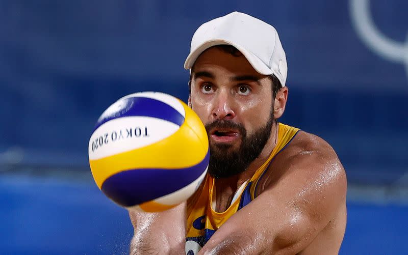 Beach Volleyball - Men - Pool E - Poland (Bryl/Fijalek) - Brazil (Evandro/Bruno Schmidt)