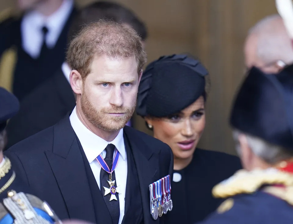 Harry and Meghan at the Queen's funeral