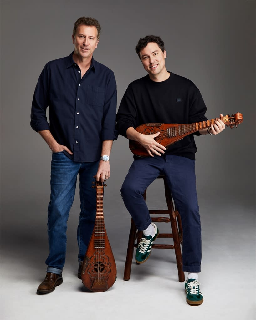 Jonathan Goldstein and John Francis Daley photographed for Variety at the PMC Studio in Los Angeles in 2023