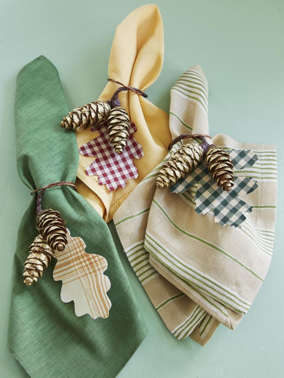 Leaf & Pinecone Napkin Rings