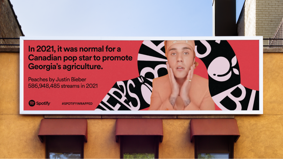 Spotify Wrapped billboard design inspired by Kiel Mutschelknaus's Space Type Generator tool.