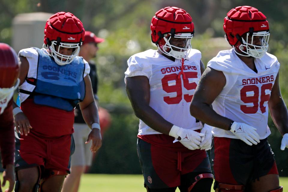 Oklahoma's Da'Jon Terry during a football practice in Norman on Aug. 4.